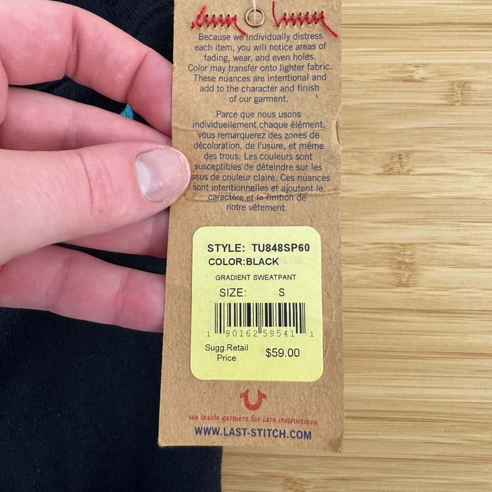 NWT! True Religion Kids Black Gradient Sweatpants Size S TU848SP60 - Picture 7 of 12